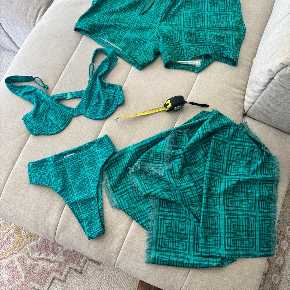 Blackbough Teal Bikini + Trunk Set